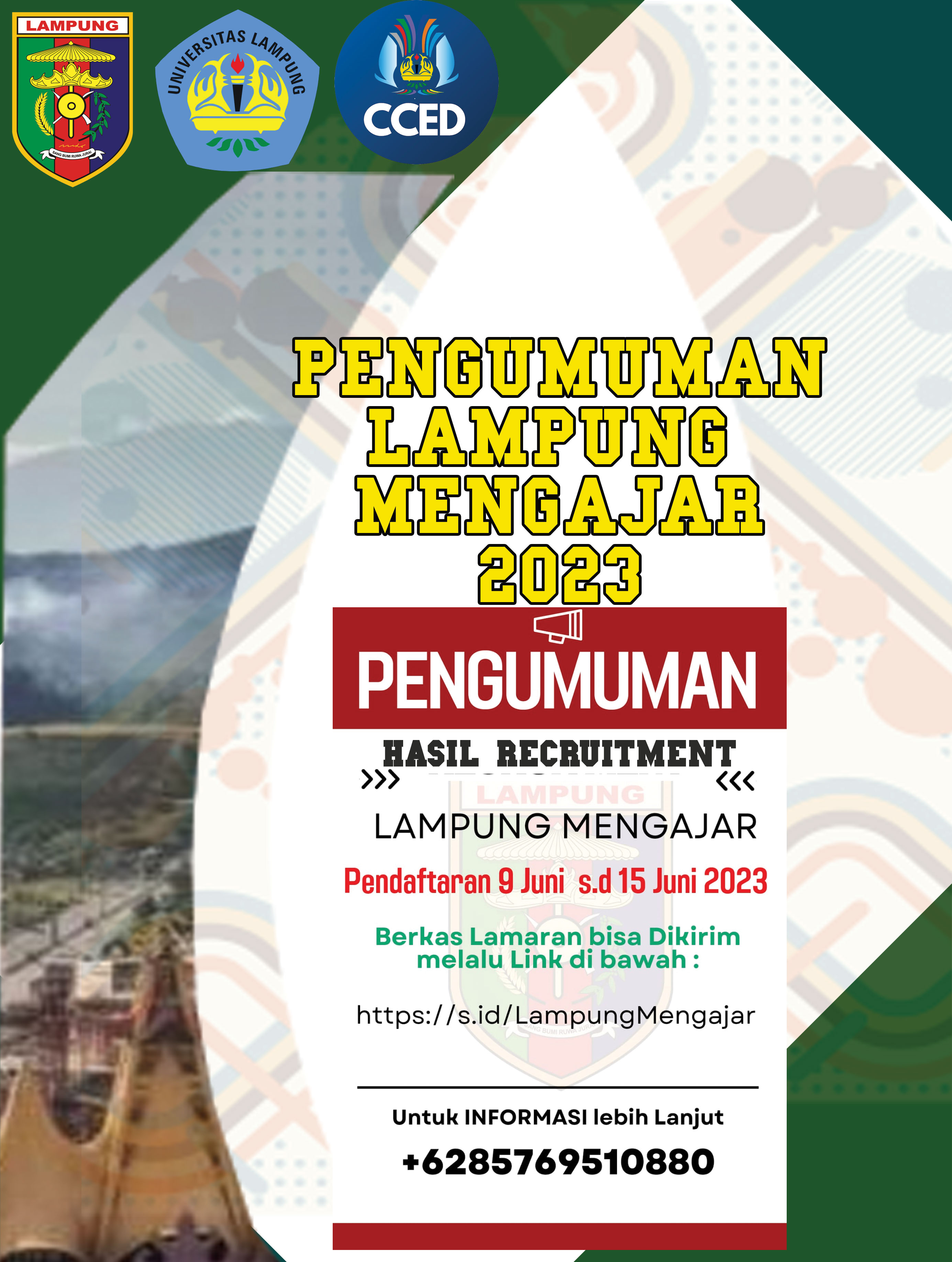 Hasil Akhir Seleksi Tenaga Pengajar Muda Lampung Mengajar Tahun Ajaran 2023/2024
